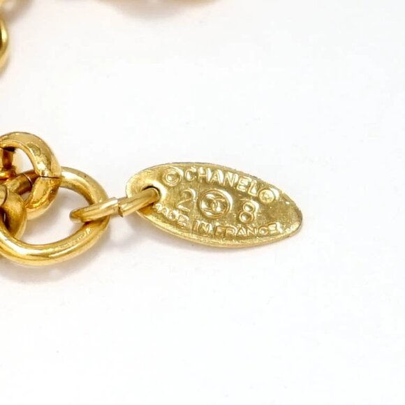 CHANEL CC Logos PARIS Sun Oval Coin Necklace 35" Gold Tone 28 Auth w/Box #792-3 - Picture 5 of 7